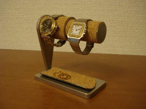 腕時計スタンド　太パイプ、細パイプ連結ウォッチスタンド　ハーフパイプトレイ　WS409