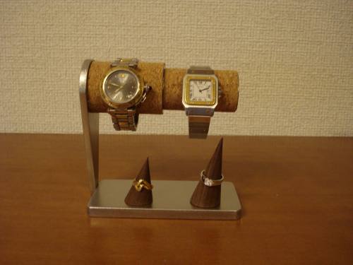 なんでもディスプレイ!工房の誕生日プレゼントに　腕時計スタンド　カップル腕時計スタンド　ダブルリングスタンド　WS844｜アングル2