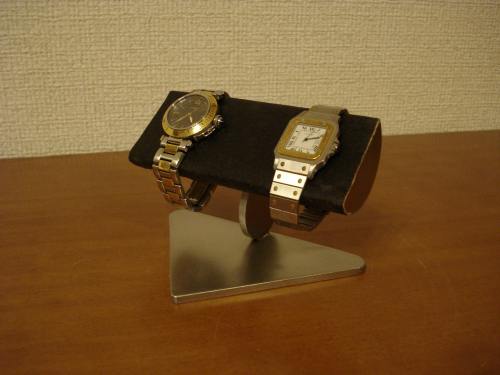 時計スタンド　送料無料ブラックコルク半円2本掛け腕時計スタンド　WSD766