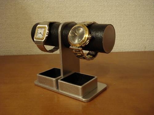 プレゼントに　腕時計スタンド　送料無料コンパクト2本掛けダブルトレイ腕時計スタンド