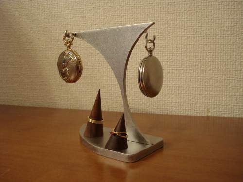 懐中時計 スタンド 2本掛けあっち向きこっち向き懐中時計スタンド ダブルリングスタンド [3]