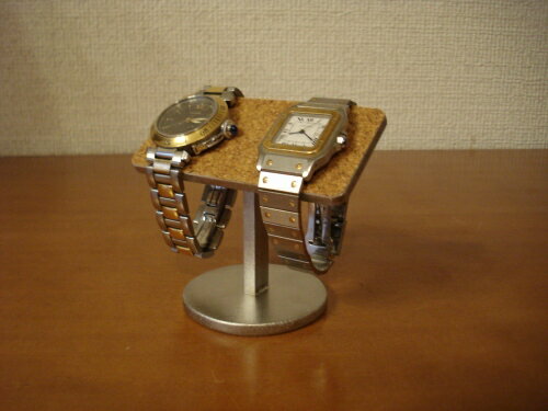 時計ケース　2本掛け丸台座バー腕時計スタンド