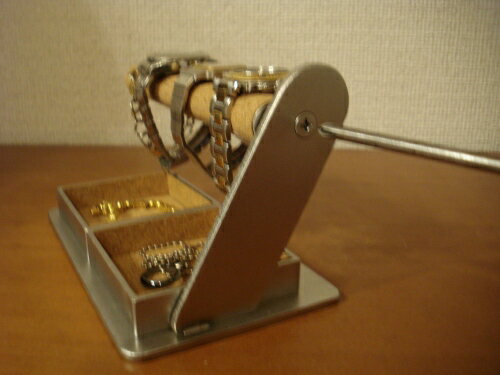 時計スタンド 腕時計 スタンド 誕生日プレゼント 新婚祝い 時計 スタンド ウォッチスタンド クリスマス ハロウイン 腕時計収納 腕時計飾る 腕時計を飾る　ドライバーでだ円パイプの角度を自由自在に変えることが出来る腕時計スタンド　ダブル超デカイトレイ付き