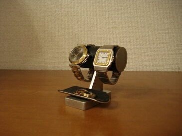 時計スタンド 腕時計 スタンド 2本用 誕生日プレゼント ノベルティ ウォッチスタンド ケース 時計置き 時計ケース ディスプレイスタンド　記念品 ギフト 贈り物 時計 飾る　腕時計 収納　彼氏へのプレゼントに！チビ腕時計スタンド　ブラック