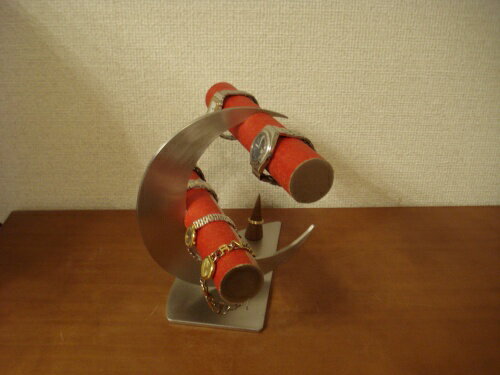 ウオッチスタンド　腕時計スタンド　腕時計スタンド 高級　カスタマイズ　オーダーメイド　腕時計スタンド おしゃれ　ラッピング　名入れ　三日月腕時計、リングアクセサリースタンド　RAK665