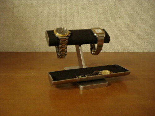 父の日ギフト　腕時計スタンド　だ円パイプの角度が緩いどっしり安定ブラック腕時計スタンド　RAK88