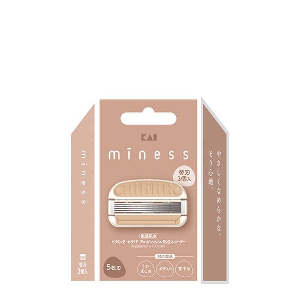 貝印 miness ボディ用 背中用 うで・あし用共通 替刃 (3個)