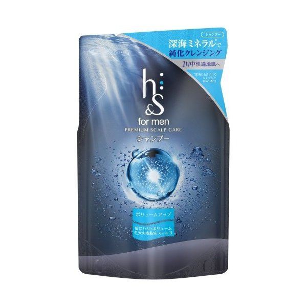 h&s for men シャンプーボリュームアップ 詰め替え(300ml) ヘアケア メンズ バスタイム お風呂 地肌ストレス ハリ ボリューム 弱酸性【h&s...
