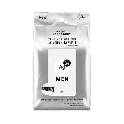 エージー24メン メンズシート フェイス＆ボディ 無香性 (30枚入)　男性用　メンズ　顔　体　汗臭　加齢..