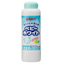 【ピジョン　ベビーランドリーベビーホワイト　350gの商品詳細】 ●洗剤と一緒にいれるだけで、ミルクや果汁のシミをすっきり漂白できる赤ちゃんに安心な酸素系漂白剤です。 ●漂白しながら、除菌もでき、色柄物にも安心してお使いいただけます。 ●有効酸素の働きで、おむつ、肌着、よだれかけなどのシミをきれいに漂白・除菌します。 ●植物系消臭剤配合で便、尿、食べこぼし、汗など赤ちゃんまわりの臭いをスッキリ消します。 ●洗剤と一緒に洗濯機で使えます。 ●絹、毛、ウール以外の繊維にお使いいただけます。 【液性】 弱アルカリ性 【成分】 過炭酸ナトリウム(酸素系)、アルカリ剤(炭酸塩)、漂白活性化剤、酵素 【用途】 ・お洗濯のときに ・赤ちゃんのおむつ、肌着、よだれかけ等の漂白と除菌、除臭 ・黄ばみ、黒ずみの漂白 ・使用量の目安：水30Lに10g(軽量棒先端まで) ・使い方：洗濯用洗剤と一緒に入れて洗います。 ・しみ抜きに ミルク、果汁、お茶、調味料などの食べこぼしのシミの漂白 ・使用量の目安：水1Lに5g(軽量棒の1／2) ・使い方：漂白剤をよく溶かし、30分位(汚れがひどいときは2時間以内)浸したあと、水ですすぎます。ぬるめのお湯(約40℃)でつけおき漂白するといっそう効果的です。 ・使えるもの ・白物、色物、柄物の繊維製品(木綿、麻、化学繊維) ・プラスチック製品 ・使えないもの ・絹、毛、ウールの繊維製品 ・水や洗濯洗剤で色がでるもの ・含金属染料で染めたもの ・金属製の容器、用具、ボタン、バックル ・試し方 湯に溶かした濃いめの液を目立たないところにつけて5分間ほどおいて変色するものには使わないでください。 【注意】 ・熱湯では使わないでください。 ・衣類に直接振りかけず、よく水に溶かしてください。 ・塩素系の漂白剤と併用、混合しないでください。 ・繊維自体が変質して黄ばんだものは、漂白剤でも元に戻りません。 ・用途以外に使用しないでください。 ・乳幼児の手の届かないところに保管してください。 ・直射日光を避け、高温の所に置かないでください。 ・粉が皮ふについた場合は水でよく洗ってください。 ・万一飲み込んだ場合には、水を飲ませる等の処置をしてください。 ・目に入った場合は、こすらずにすぐ水でよく洗ってください。 ・異常がある場合には、医師に相談してください。 【発売元、製造元、輸入元又は販売元】 ピジョン 予告なく成分・パッケージが変更になることがございます。予めご了承ください。 リニューアルに伴い、パッケージ・内容等予告なく変更する場合がございます。予めご了承ください。 (0.35kg) /(/F283404/F213707/)/ ピジョン 103-8480 東京都中央区日本橋久松町4番4号 0120-741-887