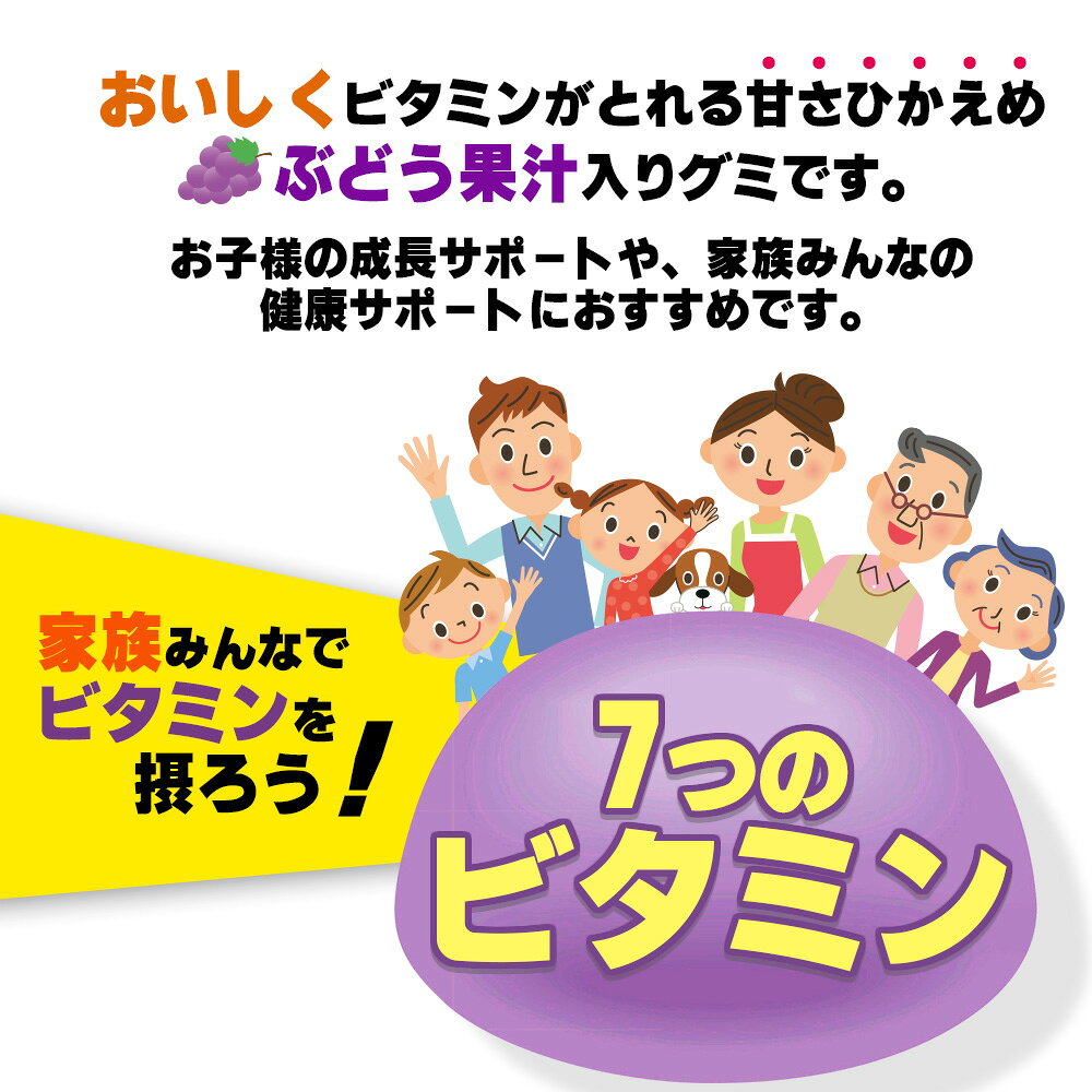 【※エントリーでP5倍】 【5個セット★送料無料】マグナス グミサプリ ビタミン 60粒 20日分 サプリメント 健康サプリ グミ/ぶどう果汁入り おいしい マルチビタミン 家族 子ども 健康サプリ サプリメント 栄養補助食品 安心国内製造 コプリナ akakabeshop-10017870 アカカベ公式オンラインストア サンプル画像3
