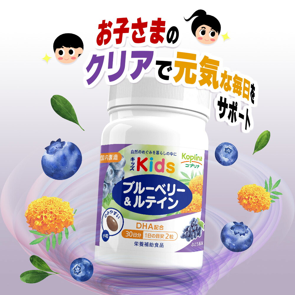 【※エントリーでP5倍】 【3個セット★送料無料】マグナス キッズサプリ ブルーベリー&ルテイン 60粒 小粒ソフトカプセル ぶどう風味 子育て応援 DHA配合 見る力 子供 サプリメント 栄養補助食品 安心国内製造 コプリナ 健康サプリ サプリメント 栄養補助食品 KIDS akakabeshop-10017865 アカカベ公式オンラインストア サンプル画像2