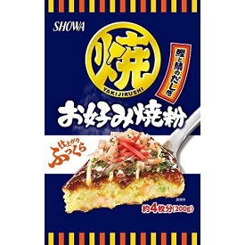 ※当店での出荷時には万全のチェックをしておりますが、食品類、特に缶製品などは、現状の輸送状況では多少の凹みは避けられませんのであらかじめご了承ください。※こちらの商品はお取り寄せ商品となりますため 発送までにお時間がかかる場合がございます。 ※欠品の場合は別途ご連絡致します。 何卒ご理解くださいますようよろしくお願い致します。仕上がりふっくら、鰹と鯖のだしの旨みがきいたお好み焼がご家庭で手軽に作れます。 ◆パッケージデザイン 内容量　原材料名 等は予告なく変更する場合があります。パッケージデザイン 内容量　原材料名 が異なる場合でも　返品、交換の対応は不可となります ◆メーカー品切れになっている場合はお取り寄せ予定日より出荷が遅れることも御座いますので予めご了承ください 広告文責：株式会社アカカベ ※商品の発送時点で、賞味期限まで残り60日以上の商品をお送りいたします。 なお、入荷のタイミングにより商品ごとに期限が異なる場合がございますのでご了承ください。