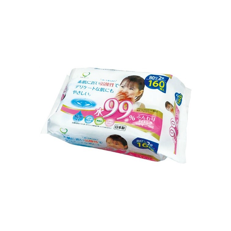 AS弱酸性ふんわり手口ふき水99　80枚入 2P