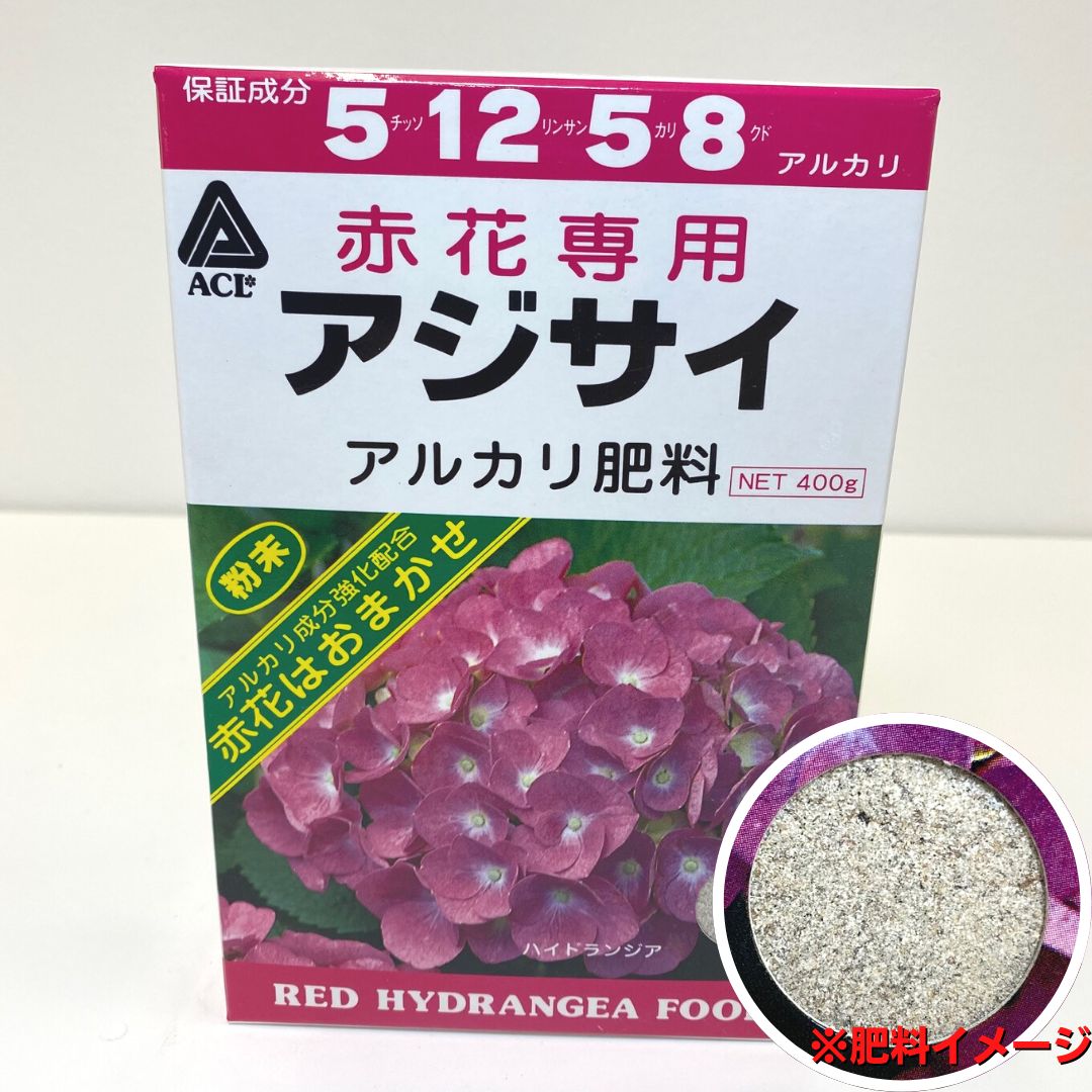 赤花専用 アジサイ アルカリ肥料 400g アジサイ肥料 元肥 追肥 ガーデニング アジサイ切り戻し アジサイ管理 赤いアジサイ 粉末 窒素リン酸カリ 5-12-5 アジサイ花色 土壌調整