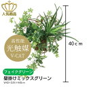 【送料無料】 人工観葉植物 フェイクグリーン 壁掛けミックスグリーン 875K80-72 ［ W40×D25×H40cm ］ 光の楽園