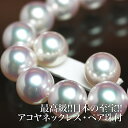 最高級!!日本の至宝!!アコヤネックレス・ペア珠付 9〜9.5mm 真珠 パール 冠婚葬祭用 卒業式 入学式 入園式 卒園式 成人祝い 就職祝い 進学祝い カジュアル フォーマル 七五三 結婚式 喪服 お葬式