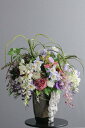 藤×ローズ ピンク・パーブルブーケ ロシェベース(花器変更)(造花)【フレグランスオプションあり】