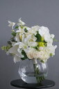 カサブランカ×胡蝶蘭 ブーケ ボールベース(造花)【フレグランスオプションあり】