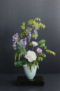 藤の花 × 陶芸作家 樋口邦春作 青白磁砧花入(造花)