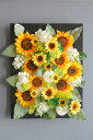 サンフラワー×紫陽花 フレームスタイル(造花)