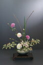 ダリア 万古焼花器 和風スタイル(花器変更)(造花)