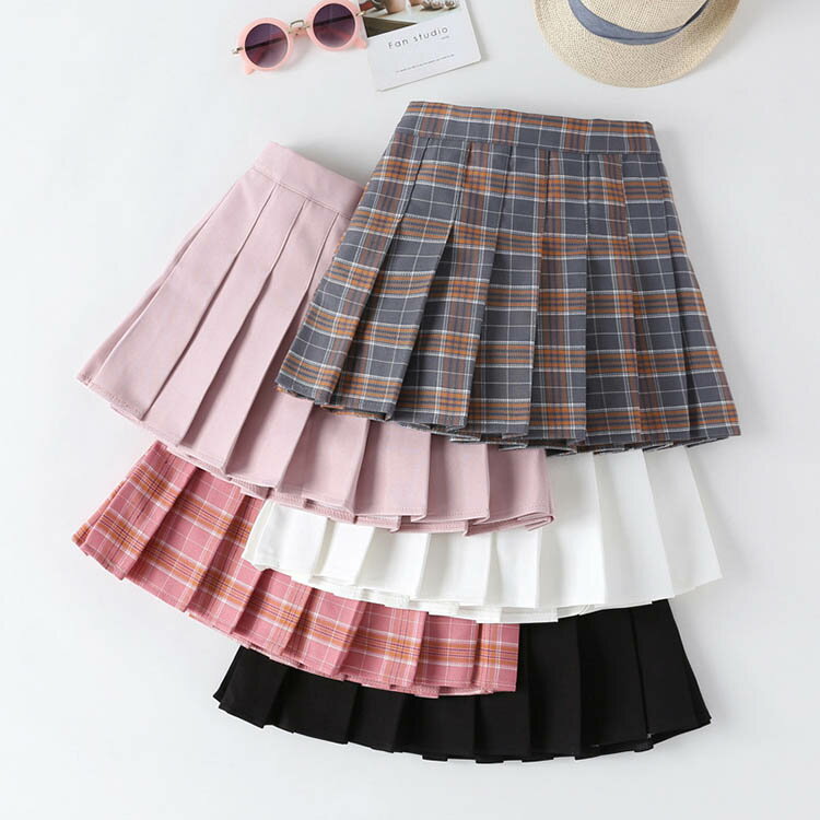 Flare Skirt - プリーツスカート キッズ 女の子 ミニスカート フレアスカート チェック柄 スクールスカート 制服 ガールズ 小学生 ショート丈 110 120 130 140 150 160cm