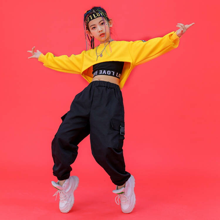 Rakuten - ダンス衣装 子供服 キッズ 女の子 男の子 ヒップホップ衣装 セットアップ Tシャツ ロングパンツ ユニセックス ワイド ヒップホップ衣装 ダンスパンツ ステージ衣装 ジャズダンス衣装 スポーツ おしゃれ きれいめ カッコイイ 可愛い