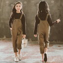 子供服 キッズ セットアップ オーバーオール カットソー 上下セット オールインワン 女の子 バルーンパンツ サロペット ノースリーブ ロンT ガールズ 女児 ジュニア