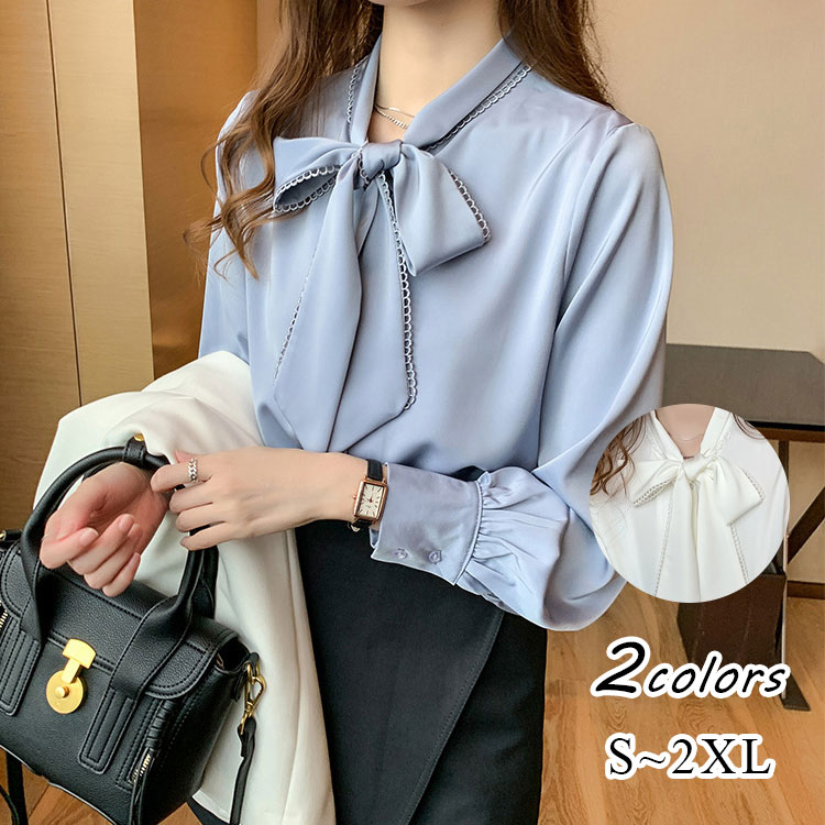Rakuten - ブラウス レディース 長袖 春夏秋冬 長袖 ボウタイ オフィス 春 夏 秋 トップス オフィスカジュアル 通勤 スーツ キレイめ ビジネス 30代 40代 50代 ミセス きれいめ 入園式 入学式 卒業式 ママ 秋冬ブラウス 着映えトップス 通勤ブラウス 長袖ブラウス
