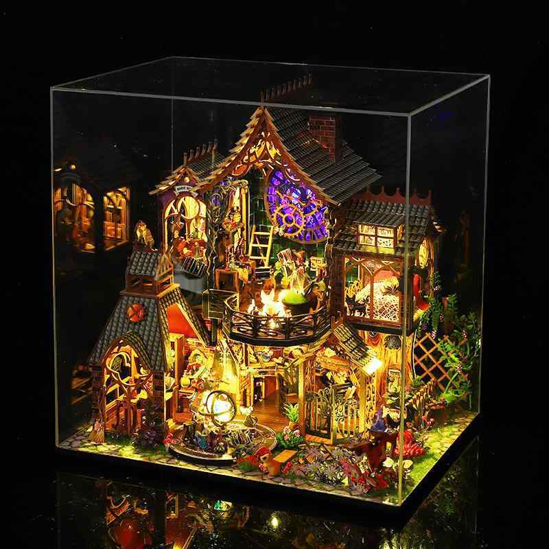 ・カテゴリ: 建築模型玩具・素材: 木製・サイズ: 約26.5cm×19.5cm×27.7cm・カラー: 魔法森林（カバー付き）・対象年齢: 15歳以上 【原産国／製造国: 中国】 .ミニチュアハウス DIY 魔法の森のヴィラ 木製 組み立て式 ドールハウス 建築模型 キット 精密 細工 大人向け ホビー インテリア 置物は、手作り模型や趣味として人気。かわいいギフトやプレゼントにも最適で、コレクションやインテリアとしても楽しめます。組み立て式で細部まで精密に作られ、木製素材の温かみが特徴。大人の知育玩具や趣味用、癒しの置物としておすすめ。ランキング上位の人気商品で、DIYキットやドールハウス関連キーワード多数。。 指定された配送時間は承っておりません。【茜ショップ】