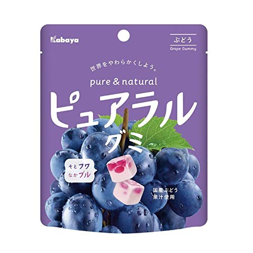 カバヤ食品 カバヤ ピュアラルグミ ぶどう 58g ×8袋