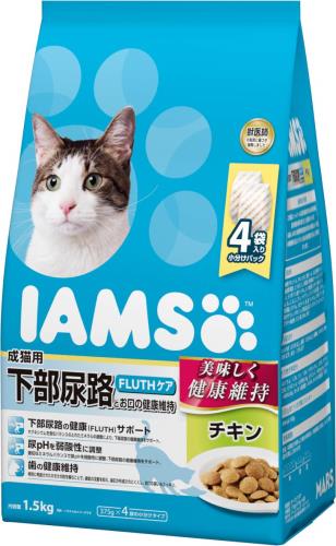 アイムス キャット 1歳から 健康維持用 1.5kg 小分け(375g×4袋) チキン 総合栄養食 キャットフード 猫 ..
