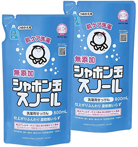まとめ買い シャボン玉石けん スノール つめかえ用 800mL 無添加石けん 衣類用 液体石けん アトピー協会推薦品 柔軟剤不要×2個(4)