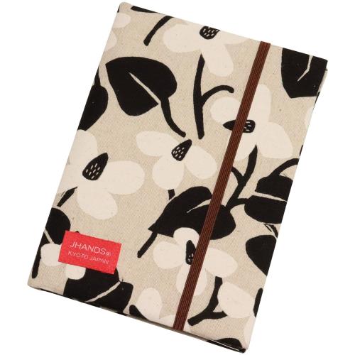 [JHANDS] お薬手帳カードケース 「ナチュラル ハーブ モノトーン」 白 黒 コンパクト 綿80% 麻20% 布製..