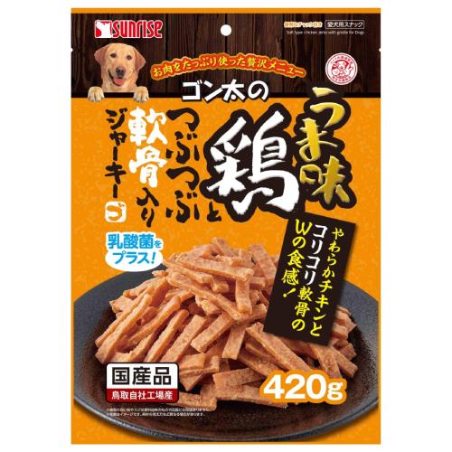 乐天商城 - ゴン太のうま味鶏とつぶつぶ軟骨入りジャーキー 420g チキン 犬用おやつ
