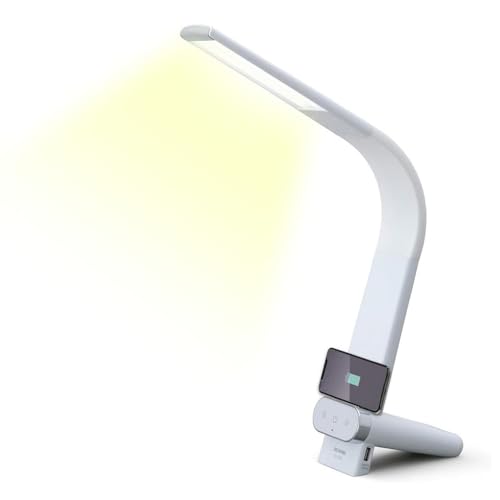 アイリスオーヤマ(IRIS OHYAMA) 置くだけでスマホ充電 デスクライト 置くだけで充電 Qiワイヤレス充電 画面の見やすいスタンドタイプ USB給電ポート付 調色3段階 調光無段階 高演色性 LDL-QLDL-W ホワイト