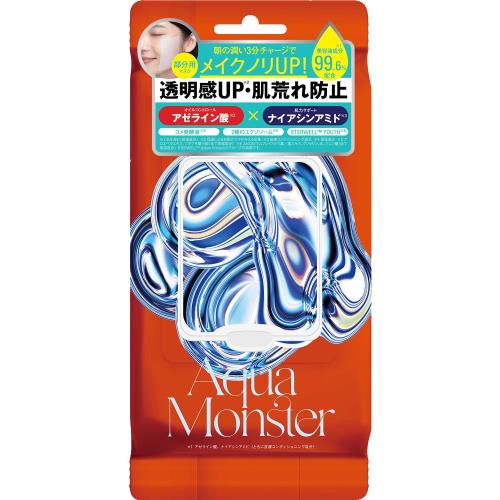 Aqua Monster アクアモンスターレッド モーニングスクエアパック メイクノリUP フェイスパック 部分用シートパック しっとり保湿 透明感 肌荒れ アゼライン酸 ナイアシンアミド 100枚（50セット）