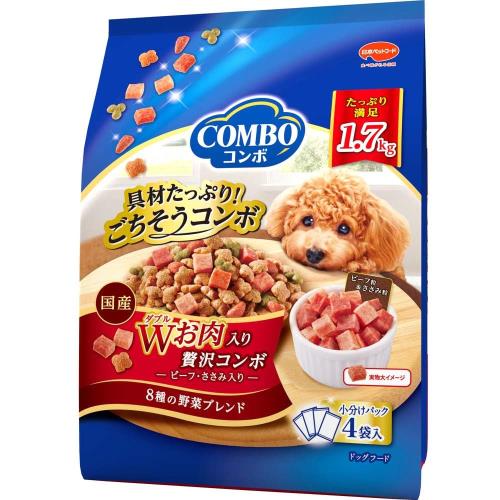 樂天商城 - コンボ ドッグたっぷり具材 国産 小分包装 Wお肉入り1.7kg ブルー