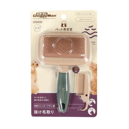 ドギーマン ペット美容室 角型スリッカーブラシ S 犬、猫