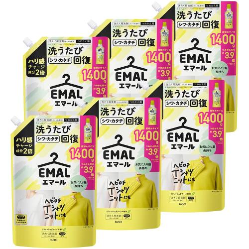 エマール ケース販売 ハリ感チャージ成分2倍配合! 洗うたびシワカタチ回復 リフレッシュグリーンの香り..