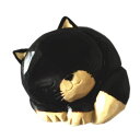 木製 マグネット うたたネコ クロ 木彫り ねこ 猫 ウッドカービング きぼり 動物 アニマル どうぶつ