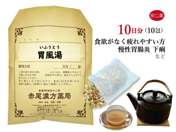 【クーポン発行中！】胃風湯 イフウトウ 煎じ薬 10日分10包 食欲が無く疲れやすい方 慢性胃腸炎 下痢 薬局製剤 いふうとう