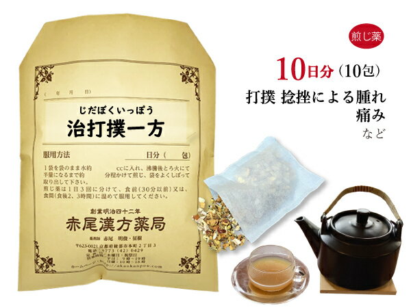 治打撲一方 ヂダボクイッポウ 薬局製剤 10日分 10包 漢方薬 煎じ薬 痛み 漢方 薬 煎じ 医薬品 お薬 生薬 ティーパック パック 打撲 捻挫 川キュウ 桜皮 打撲や捻挫の腫れ 治打撲一方漢方薬 じだぼくいっぽう ジダボクイッポウ ぢだぼくいっぽう