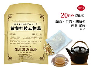 黄耆桂枝五物湯　オウギケイシゴモツトウ　煎じ薬　20日分20包　身体や四肢のしびれ　顔面、口腔内の痺れ　湿疹　皮膚炎　薬局製剤　おうぎけいしごもつとう