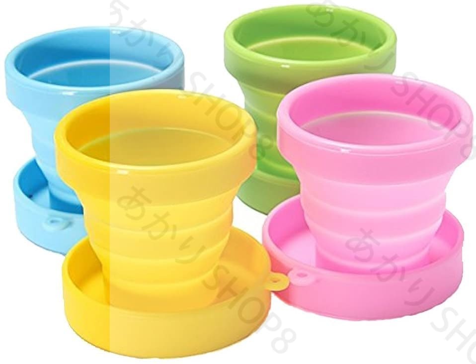 無料ラッピング 折り畳み コップ 蓋付きシリコン 携帯コップ 伸縮 シリコン食器 うがい 折りたたみカップ キャンプ用 170ML 大容量 4色セット アウトドアや旅行に最適 山登り お釣り 通勤/通学 野外食事 アウトドアスポーツ安全無毒 可愛い