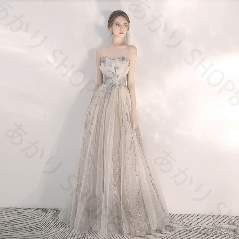 ロングドレス 大きいサイズ カラードレス ウエディング 結婚式 二次会 花嫁 演奏会 パーティードレス 披露宴 ブライダル 発表会 小さいサイズ フォーマル 服 上品 ピアノ 挙式 イベント コンサート Aライン 送料無料
