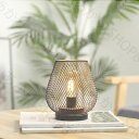 LEDランタン 卓上ランプ メタルケージデザイン 電池式 間接照明 コードレス テーブルランプ 装飾ライトアクセントライト LED電球付き 電気スタンド 常夜灯...
