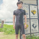 フィットネス メンズ 半袖 半ズボン ショートパンツ UVカット 競泳水着 男性用 オールインワン スクール水着 スパッツ スイミング ダイエット 健康 練習 ...