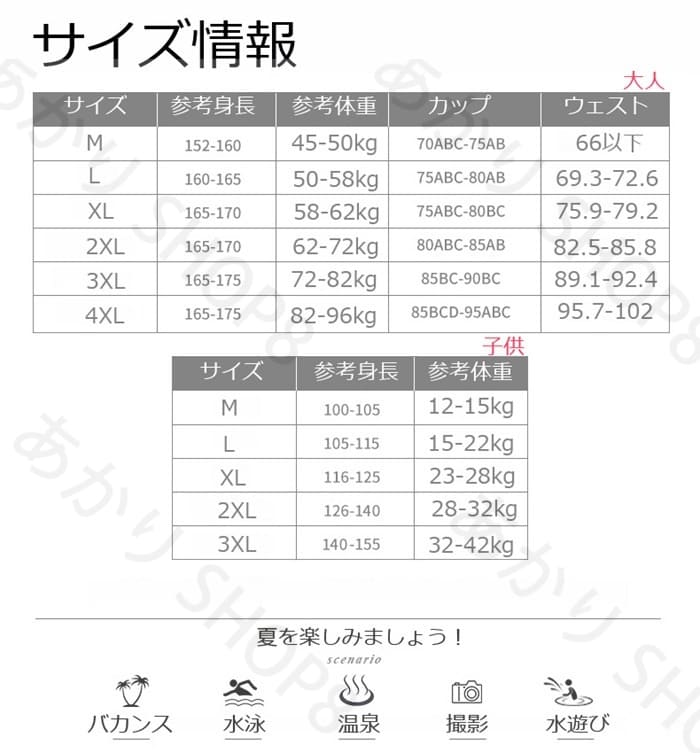 母娘 家族お揃い 水着 レディース ワンピース...の紹介画像2